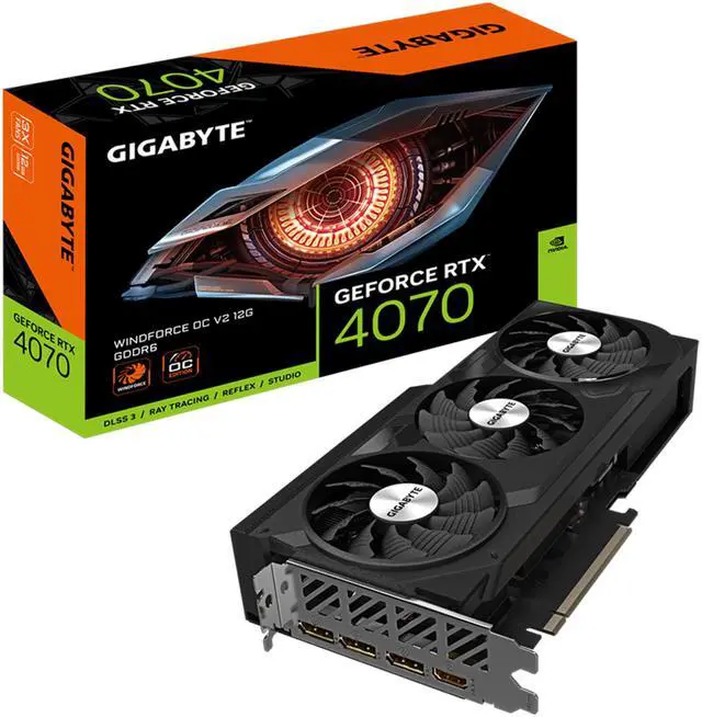 Alt view image 8 of 8 - GIGABYTE GeForce RTX 4070 WINDFORCE OC V2 12GB GDDR6 PCI Express 4.0 x16 ATX Graphics Card GV-N4070WF3OCV2-12GD