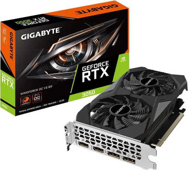Alt view image 7 of 7 - GIGABYTE WINDFORCE GeForce RTX 3050 6GB GDDR6 PCI Express 4.0 x8 ATX Graphics Card GV-N3050WF2OCV2-6GD