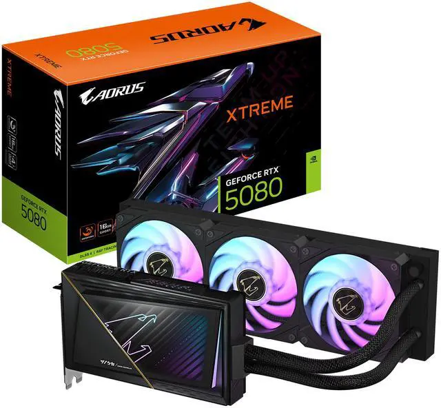 Alt view image 8 of 8 - GIGABYTE AORUS GeForce RTX 5080 16GB GDDR7 PCI Express 5.0 ATX Graphics Card GV-N5080AORUSX W-16GD