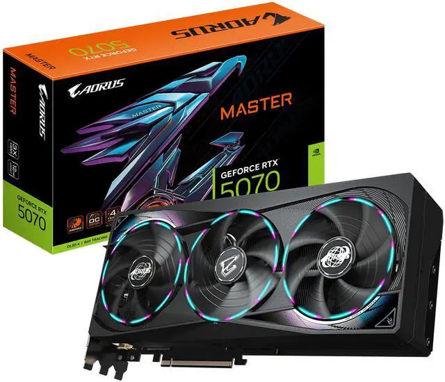 Alt view image 8 of 8 - GIGABYTE AORUS GeForce RTX 5070 12GB GDDR7 PCI Express 5.0 ATX Graphics Card GV-N5070AORUS M-12GD