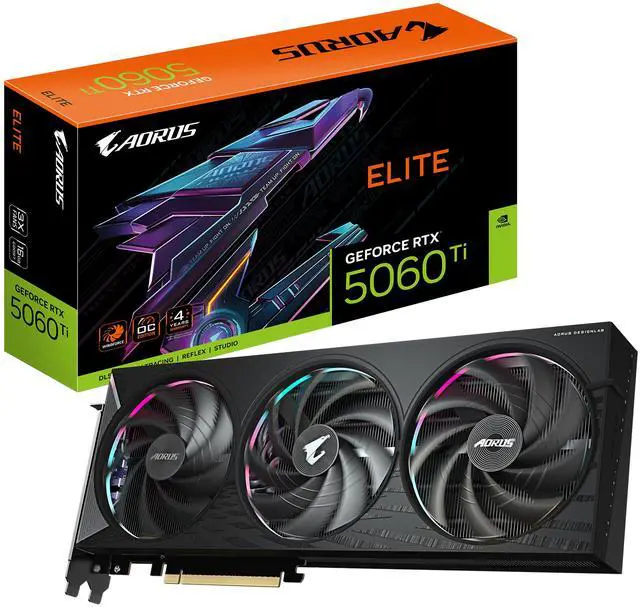 Alt view image 6 of 6 - GIGABYTE AORUS GeForce RTX 5060 Ti 16GB GDDR7 PCI Express 5.0 x8 ATX Graphics Card GV-N506TAORUS E-16GD