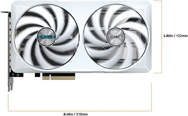 Alt view image 7 of 8 - GIGABYTE Eagle GeForce RTX 5060 Ti 8GB GDDR7 PCI Express 5.0 x8 ATX Graphics Card GV-N506TEAGLEOC ICE-8GD
