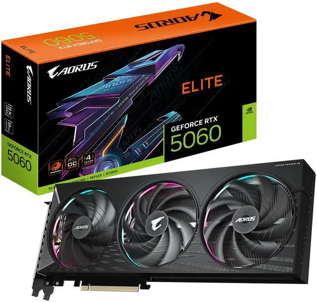 Alt view image 8 of 8 - GIGABYTE AORUS GeForce RTX 5060 8GB GDDR7 PCI Express 5.0 Graphics Card GV-N5060AORUS E-8GD