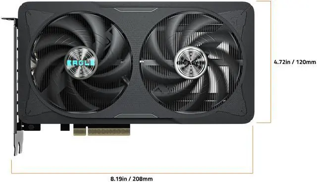 Alt view image 6 of 8 - GIGABYTE Eagle GeForce RTX 5060 8GB GDDR7 PCI Express 5.0 ATX Graphics Card GV-N5060EAGLE OC-8GD
