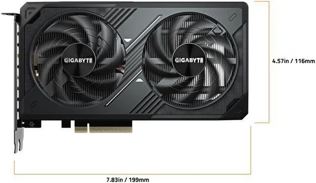 Alt view image 6 of 8 - GIGABYTE WINDFORCE GeForce RTX 5060 8GB GDDR7 PCI Express 5.0 ATX Graphics Card GV-N5060WF2-8GD
