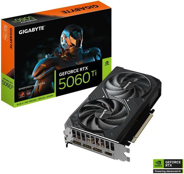 Alt view image 8 of 9 - GIGABYTE WindForce GeForce RTX 5060 Ti 16GB GDDR7 PCI Express 5.0 x8 ATX Graphics Card GV-N506TWF2MAX OC-16GD