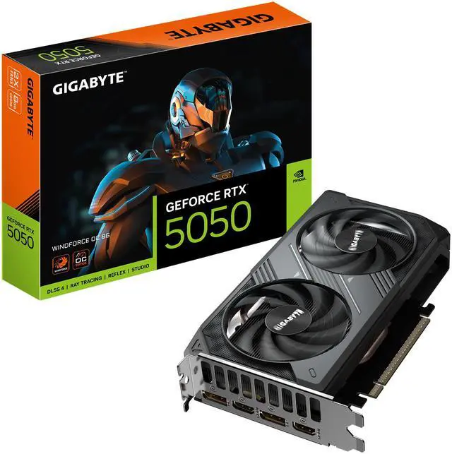 Alt view image 11 of 11 - GIGABYTE WINDFORCE GeForce RTX 5050 8GB GDDR6 PCI Express 5.0 x8 ATX Graphics Card GV-N5050WF2OC-8GD