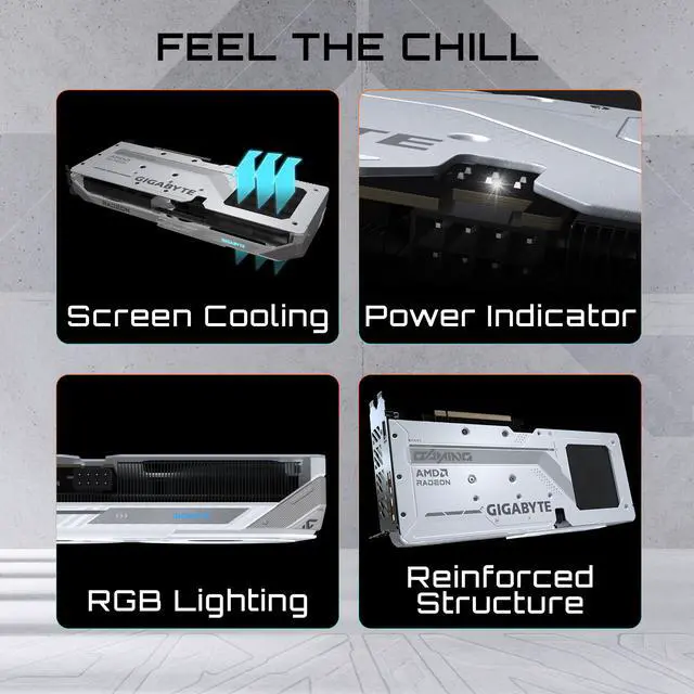 Alt view image 12 of 13 - GIGABYTE Gaming Radeon RX 9060 XT 16GB GDDR6 PCI Express 5.0 x16 ATX Graphics Card GV-R906XGAMINGOCICE-16GD