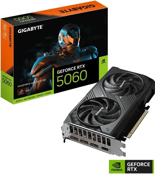 Alt view image 2 of 11 - GIGABYTE GeForce RTX 5060 WINDFORCE MAX OC V2 8G PCI Express 5.0 ATX Graphic Card