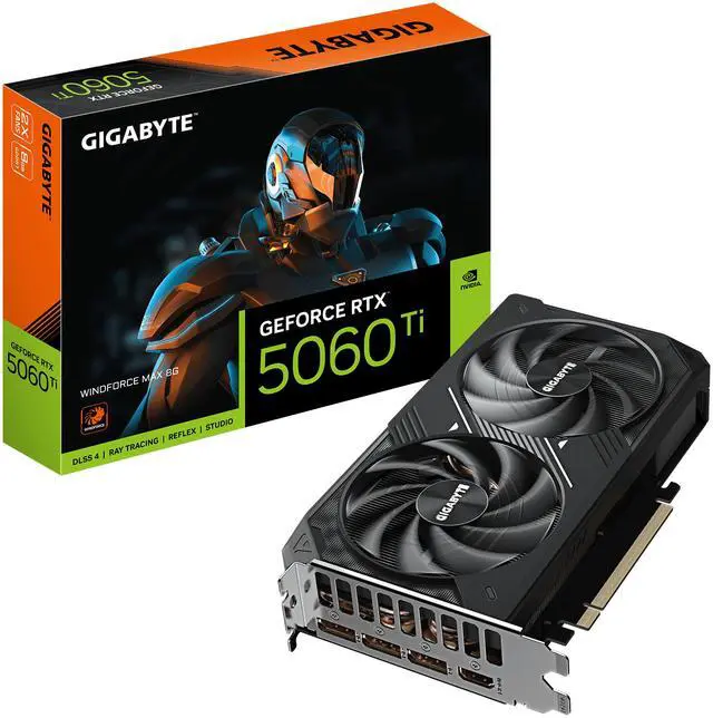 Alt view image 8 of 8 - GIGABYTE WINDFORCE GeForce RTX 5060 Ti 8GB GDDR7 PCI Express 5.0 Graphics Card GV-N506TWF2MAX-8GD