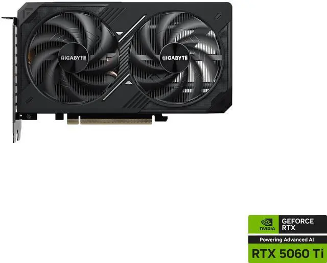 Alt view image 2 of 8 - GIGABYTE WINDFORCE GeForce RTX 5060 Ti 8GB GDDR7 PCI Express 5.0 Graphics Card GV-N506TWF2MAX-8GD