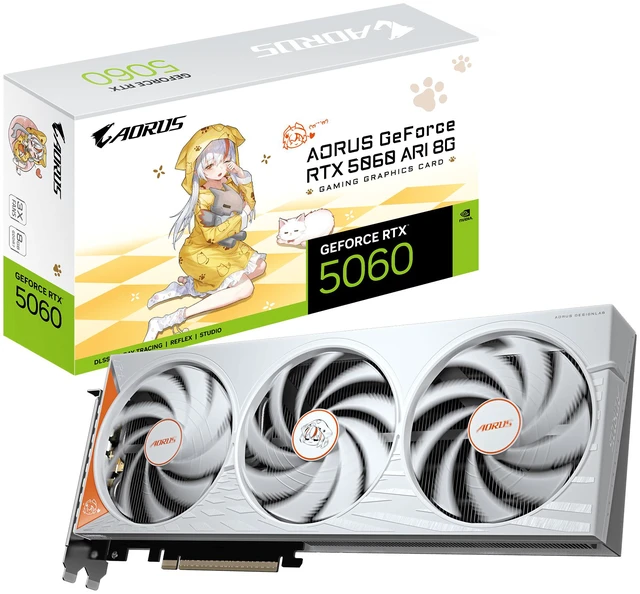Alt view image 10 of 10 - GIGABYTE AORUS GeForce RTX 5060 8GB GDDR7 PCI Express 5.0 x8 Graphics AORUS GeForce RTX 5060 ARI