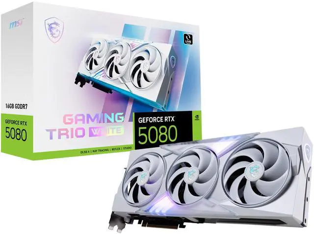 Alt view image 8 of 8 - MSI GeForce RTX 5080 16GB GDDR7 PCI Express 5.0 ATX Video Card GeForce RTX 5080 16G GAMING TRIO WHITE