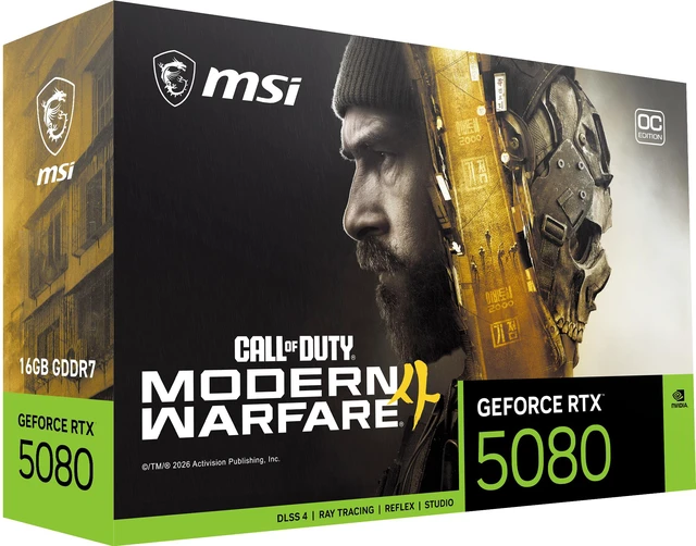 Alt view image 7 of 10 - MSI GeForce RTX 5080 16GB GDDR7 PCI Express 5.0 x16 ATX Graphics Card RTX 5080 16G COD MW4 EDITION OC