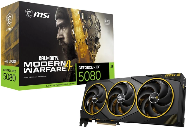 Alt view image 8 of 10 - MSI GeForce RTX 5080 16GB GDDR7 PCI Express 5.0 x16 ATX Graphics Card RTX 5080 16G COD MW4 EDITION OC