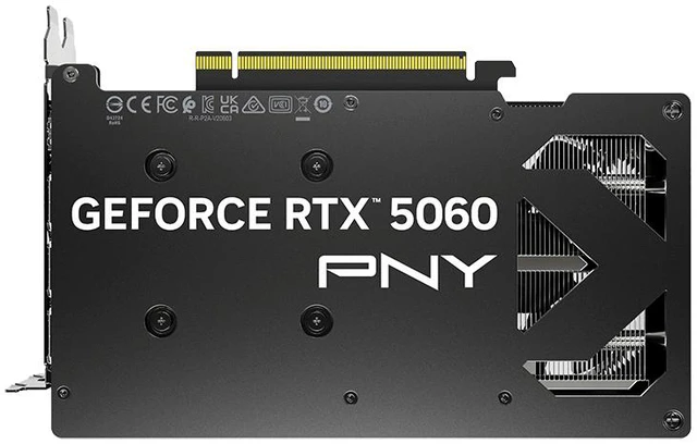 Alt view image 9 of 9 - PNY Dual Fan OC GeForce RTX 5060 8GB GDDR7 PCI Express 5.0 x8 ATX Graphics Card RTX 5060 Overclocked Dual Fan GPU