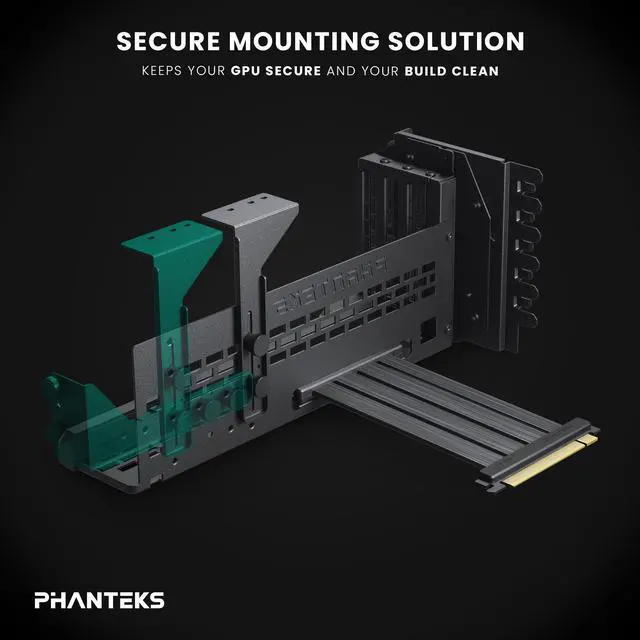 Alt view image 4 of 6 - Phanteks Premium Gen5 Vertical GPU Bracket, PCIex16 Gen5, D-RGB Lighting, 220mm, Black
