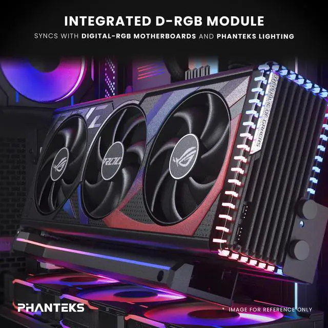 Alt view image 5 of 6 - Phanteks Premium Gen5 Vertical GPU Bracket, PCIex16 Gen5, D-RGB Lighting, 220mm, Black