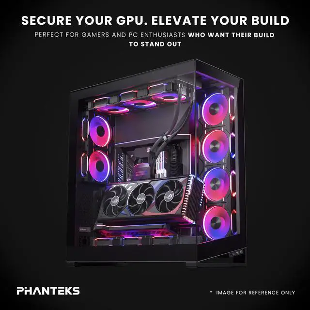 Alt view image 6 of 6 - Phanteks Premium Gen5 Vertical GPU Bracket, PCIex16 Gen5, D-RGB Lighting, 220mm, Black