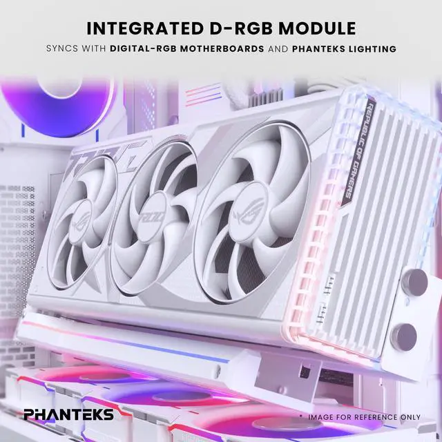 Alt view image 5 of 6 - Phanteks Premium Gen5 Vertical GPU Bracket, PCIex16 Gen5, D-RGB Lighting, 220mm, White.