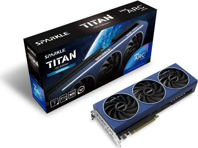 Alt view image 11 of 11 - SPARKLE Intel Arc A770 TITAN OC Edition, 16GB GDDR6, ThermalSync, TORN Cooling, Axial Fan, Metal Backplate, SA770T-16GOC