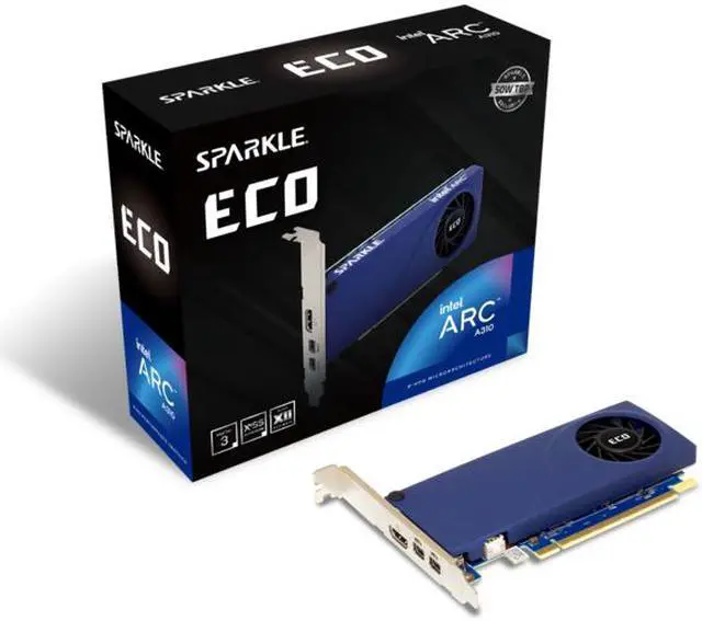 Alt view image 5 of 5 - SPARKLE ECO Arc A310 4GB GDDR6 PCI Express 4.0 ITX Graphics Card SA310L-4G