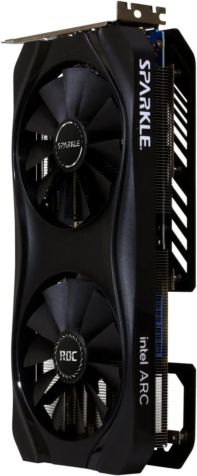 Alt view image 4 of 9 - SPARKLE Intel Arc A770 ROC OC Edition, 16 GB GDDR6, 2x DBB 100 mm Fan , 2.5 Slot , Metal Backplate, SA770R-16GOC