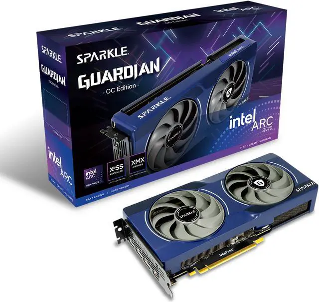 Alt view image 7 of 7 - SPARKLE Intel Arc B570 GUARDIAN OC Graphics Card, 10GB GDDR6, TORN  Cooling 2.0, Axial Fan, Breathing Light, Metal Backplate, SB570G-10GOC, Intel Battlemage Graphics Card