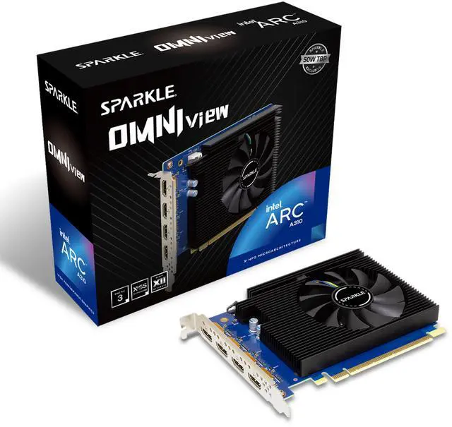Alt view image 4 of 4 - SPARKLE Arc A310 4GB GDDR6 PCI Express 4.0 x8 ATX Video Card SA310F-4G