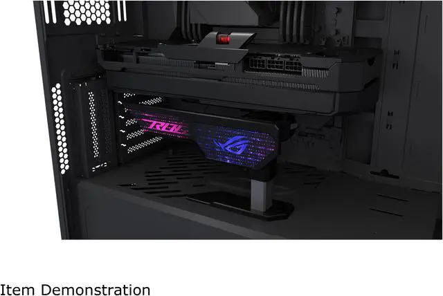 Alt view image 14 of 20 - ASUS ROG Herculx Graphics Card Holder (Tool-free design, Included spirit level, Solid zinc alloy, 72-128mm, Aura Sync)