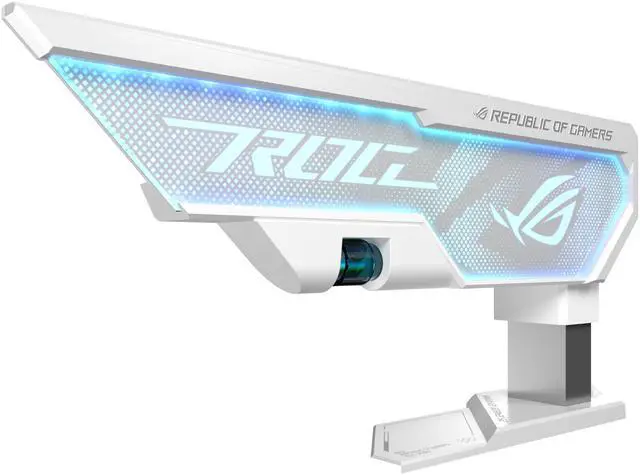 Main image of ASUS ROG Herculx Graphics Card Holder White Edition (Tool-free design, Included spirit level, Solid zinc alloy, 72-128mm, Aura Sync)