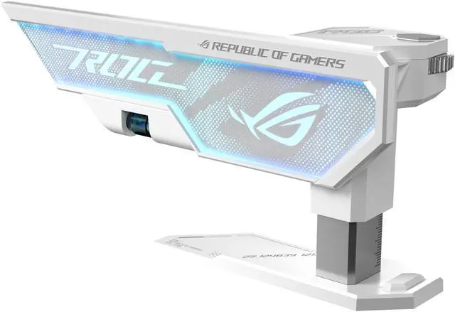 Alt view image 3 of 10 - ASUS ROG Herculx Graphics Card Holder White Edition (Tool-free design, Included spirit level, Solid zinc alloy, 72-128mm, Aura Sync)