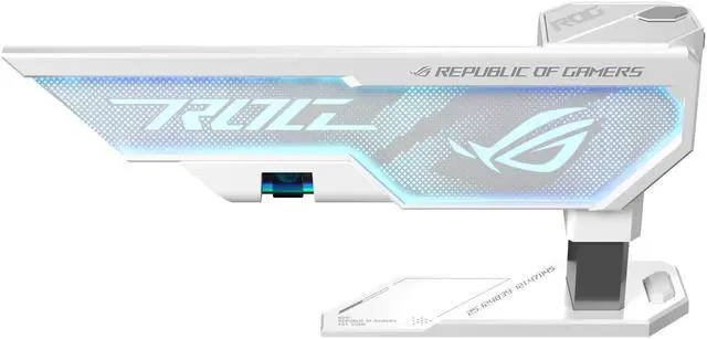 Alt view image 4 of 10 - ASUS ROG Herculx Graphics Card Holder White Edition (Tool-free design, Included spirit level, Solid zinc alloy, 72-128mm, Aura Sync)
