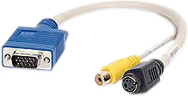 Alt view image 2 of 3 - matrox TV-output adapter cable (HD15 to Composite & S-video) Model CAB-HD15-TVF