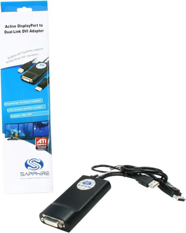 Alt view image 4 of 4 - SAPPHIRE DisplayPort to DVI-D Dual Link Adapter Model 100915