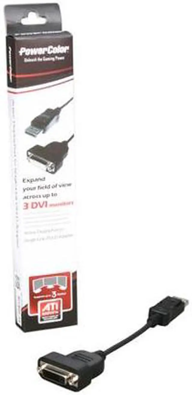 Alt view image 3 of 3 - POWERCOLOR Active DisplayPort to Single-Link DVI-D Adapter DP-SL DVI-D ADAPTER