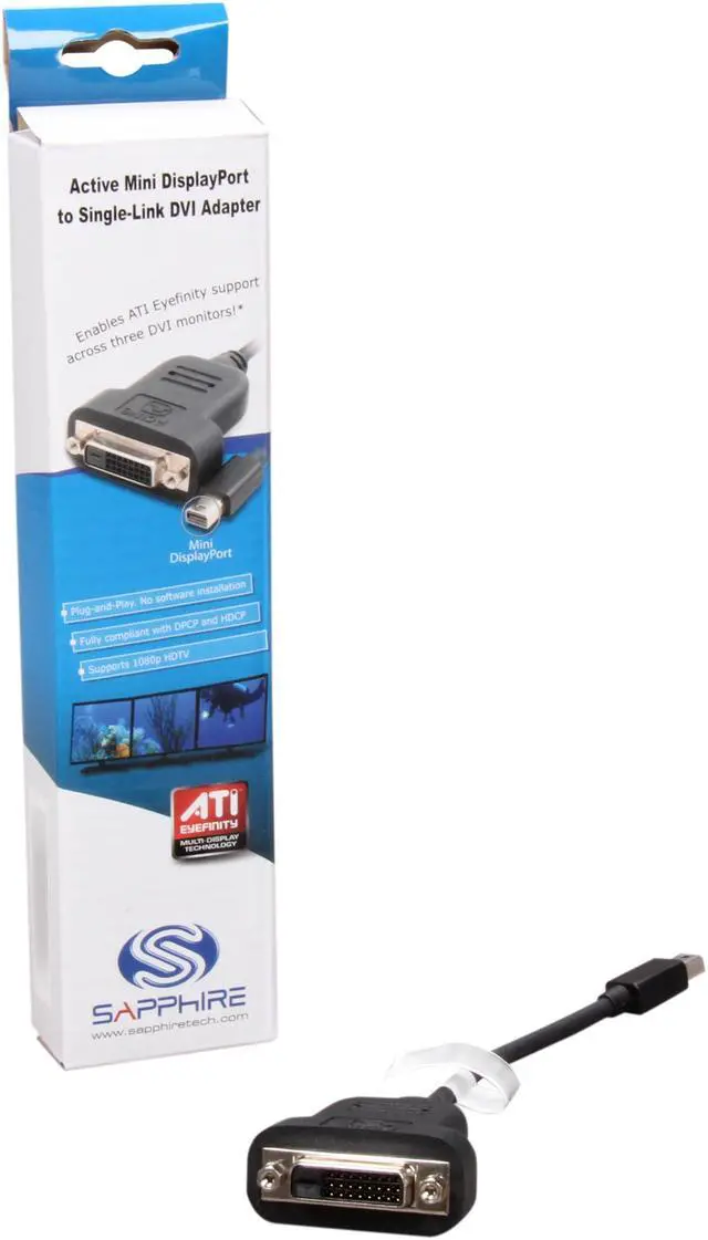 Alt view image 4 of 4 - SAPPHIRE 100925 Active Mini Display Port (M) to Single-Link DVI (F) Cable