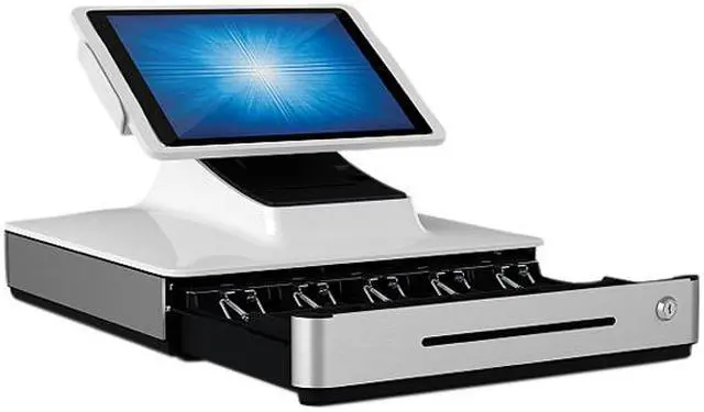 Alt view image 6 of 8 - Elo E475092 PayPoint Plus POS System for 9.7" iPads with Barcode Scanner, Receipt Printer, Cash Drawer, MSR & Customer Facing Display, NA/China - White