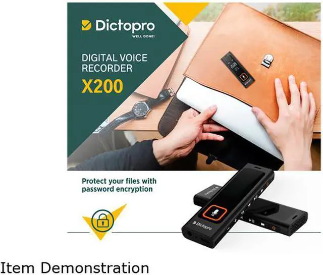 Alt view image 7 of 7 - DICTOPRO X200 - Digital Voice Recorder with Sensitive Microphones, Voice Activated Continuous Recording, Password, Mini Dictaphone Device with 582 Hours Records of Interviews, Classroom Lectures