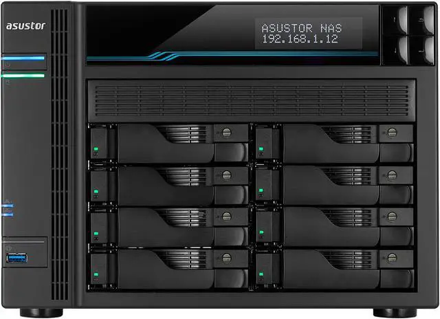Alt view image 2 of 7 - Asustor 8 Bay NAS Lockerstor 8 | AS6508T | Quad-Core CPU, Dual 10GbE+2.5GbE Ports, 8GB RAM DDR4, Two M.2 Slots (Diskless)