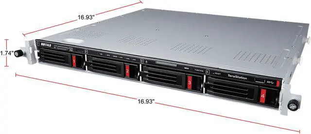 Alt view image 3 of 3 - BUFFALO TeraStation 5410RN 4 Bay Rackmount NAS 32TB (4x8TB) with HDD NAS Hard Drives Included 10GbE / Network Storage / File Server,TS5410RN3204