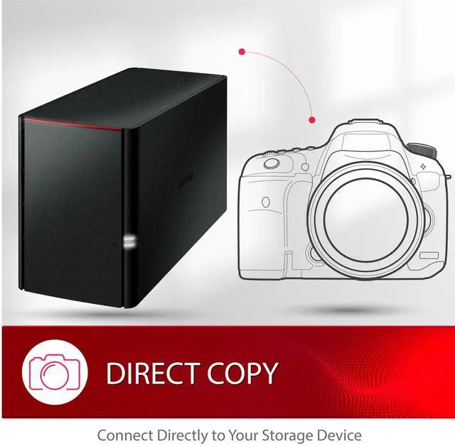 Alt view image 6 of 9 - BUFFALO LinkStation SoHo 220 2-Bay Personal Cloud Office NAS 12TB (2x6TB) with Hard Drives Included
