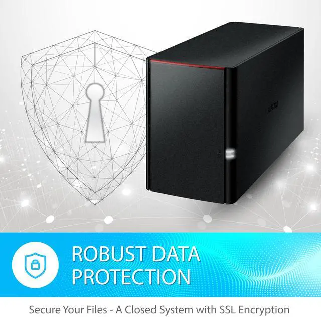 Alt view image 6 of 11 - BUFFALO LinkStation 220 2-Bay Personal Cloud Network Storage 12TB (2x6TB) with Hard Drives Included