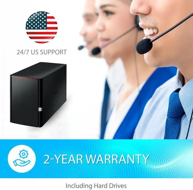 Alt view image 7 of 11 - BUFFALO LinkStation 220 2-Bay Personal Cloud Network Storage 12TB (2x6TB) with Hard Drives Included