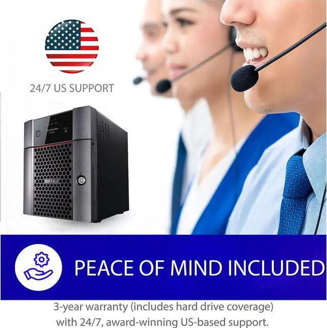 Alt view image 7 of 8 - BUFFALO TeraStation TS3420DN1604 4-Bay NAS 16TB (4x4TB) with NAS-Grade Hard Drives Included Desktop Network Attached Storage