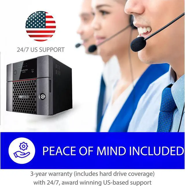 Alt view image 7 of 8 - BUFFALO TeraStation TS3220DN0402 2-Bay NAS 4TB (2x2TB) with NAS-Grade Hard Drives Included Desktop Network Attached Storage