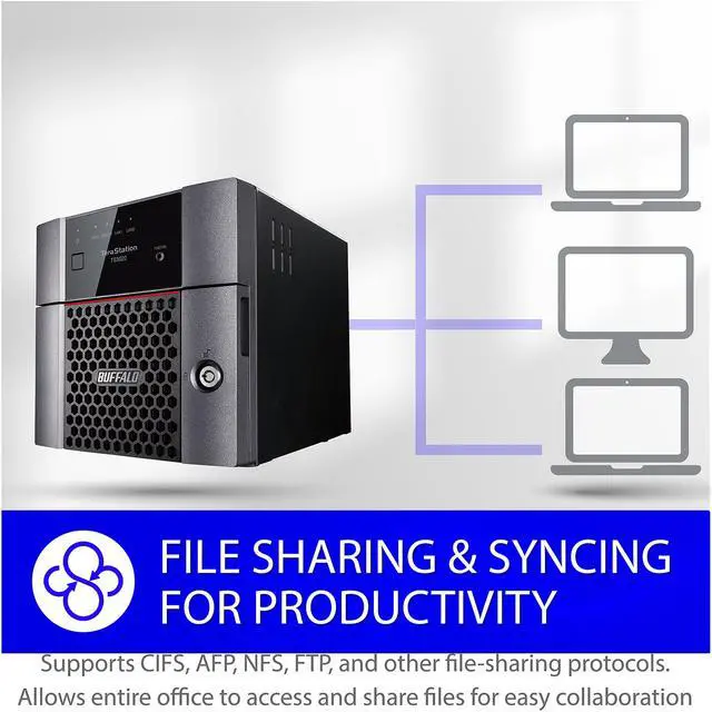 Alt view image 2 of 7 - BUFFALO TeraStation TS3220DN0802 2-Bay NAS 8TB (2x4TB) with NAS-Grade Hard Drives Included Desktop Network Attached Storage