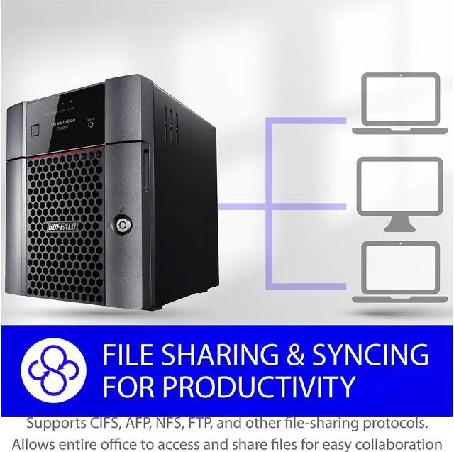 Alt view image 3 of 8 - BUFFALO TeraStation TS3420DN0804 4-Bay NAS 8TB (4x2TB) with NAS-Grade Hard Drives Included Desktop Network Attached Storage