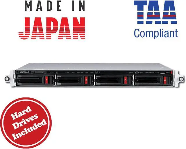 Alt view image 2 of 7 - BUFFALO TeraStation TS3420RN0802 2-Bay NAS 8TB (2x4TB) with NAS-Grade Hard Drives Included Rackmount Network Attached Storage