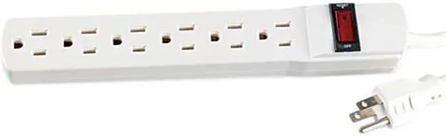 Alt view image 4 of 6 - Innovera Six-Outlet Power Strip, 6-Foot Cord, 1-15/16 x 10-3/16 x 1-3/16, Ivory